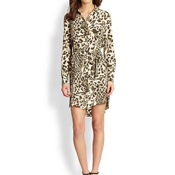 NWT Diane Von Furstenberg Shirt Dress Button Front Belted Long Sleeve Silk Sz 10 - Picture 16 of 16